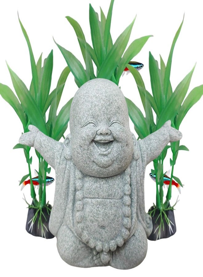 livelyfish Buddha Fish Tank Decor Asian Stone Buddha Figurines for Aquarium Zen Garden Fish Tank Statue Decorations Mini Stone Buddha Zen Garden Sculptures Decor,Gift, E - Image 1